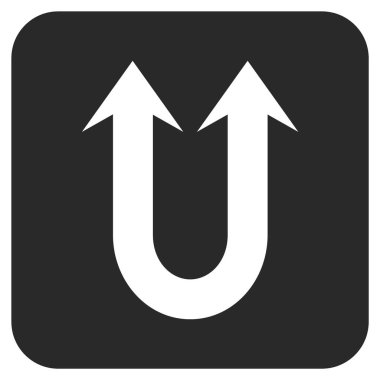 Çift ileri ok düz kare vektör simgesi