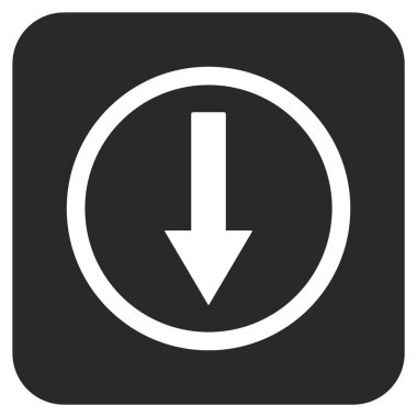 Yuvarlak ok düz kare vektör simgesi