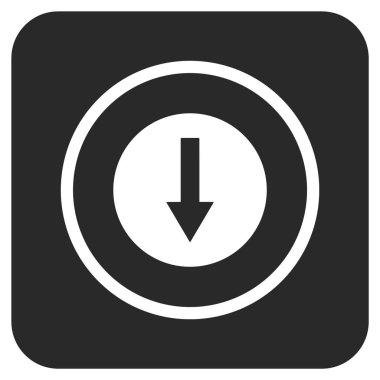 Yuvarlak ok düz kare vektör simgesi