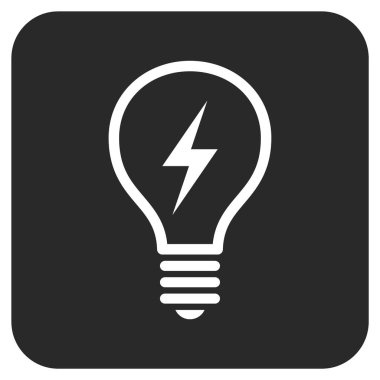 Elektrikli ampul düz kare vektör simgesi