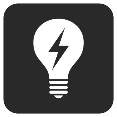 Elektrikli ampul düz kare vektör simgesi
