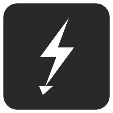 Elektrik Strike düz kare vektör simgesi