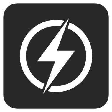 Elektrik düz kare vektör simgesi