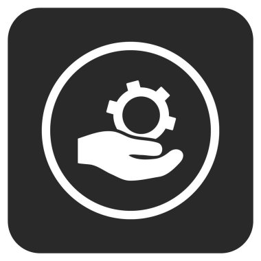 Mühendislik hizmet düz kare vektör simgesi