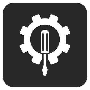 Düz kare vektör simge mühendislik