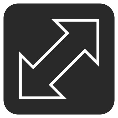 Exchange çapraz düz kare vektör simgesi