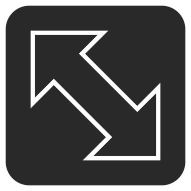 Exchange çapraz düz kare vektör simgesi