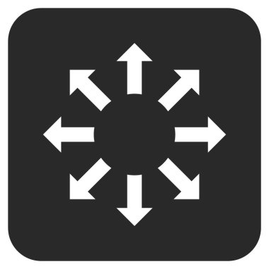 Oklar düz kare vektör simgesini genişletin