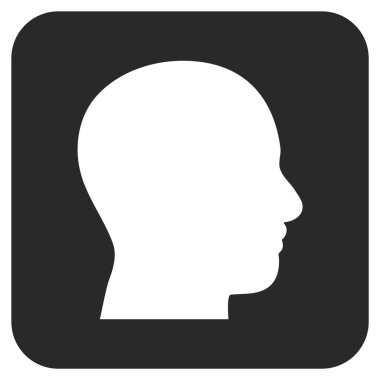 Kafa düz kare vektör simge profil