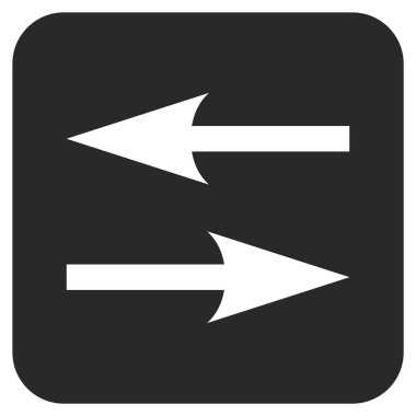 Yatay Exchange oklar düz kare vektör simgesi