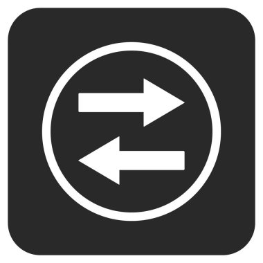 Yatay Çevir oklar düz kare vektör simgesi