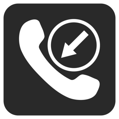 Gelen arama düz kare vektör simgesi