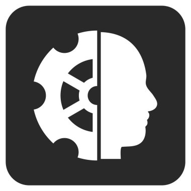 Akıl düz kare vektör simgesi