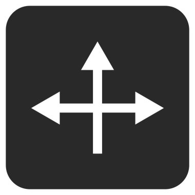 Kavşak yön düz kare vektör simgesi