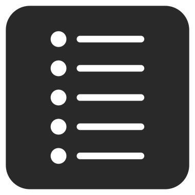 Öğeleri düz kare vektör simgesi