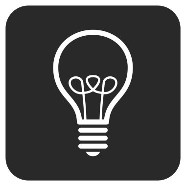 Lamba ampul düz kare vektör simgesi