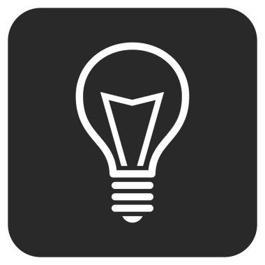 Lamba ampul düz kare vektör simgesi