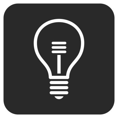 Lamba ampul düz kare vektör simgesi