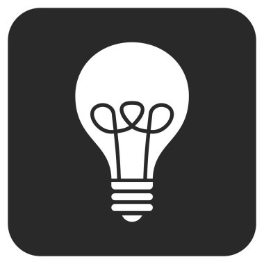 Lamba ampul düz kare vektör simgesi