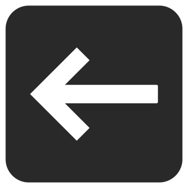 Sol ok düz kare vektör simgesi