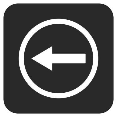 Sol ok düz kare vektör simgesi yuvarlak