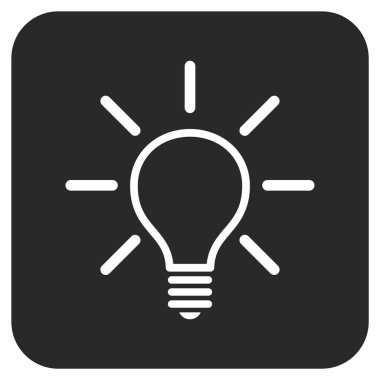 Ampul düz kare vektör simgesi