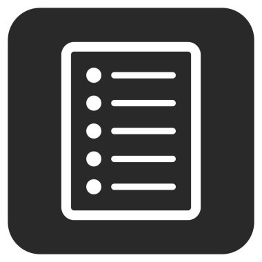 Vektör simge listesi sayfa düz kare