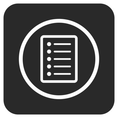 Vektör simge listesi sayfa düz kare