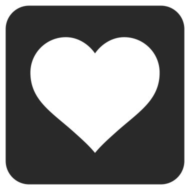 Aşk kalp düz kare vektör simgesi