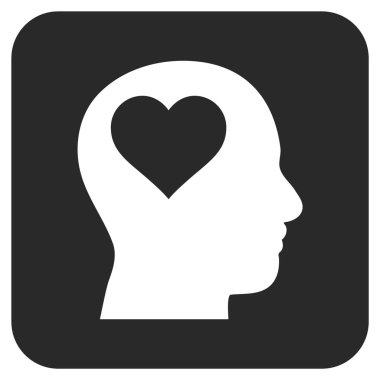 Sevgili baş düz kare vektör simgesi