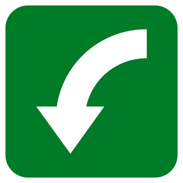 Girar hacia abajo plana cuadrada Vector icono — Vector de stock