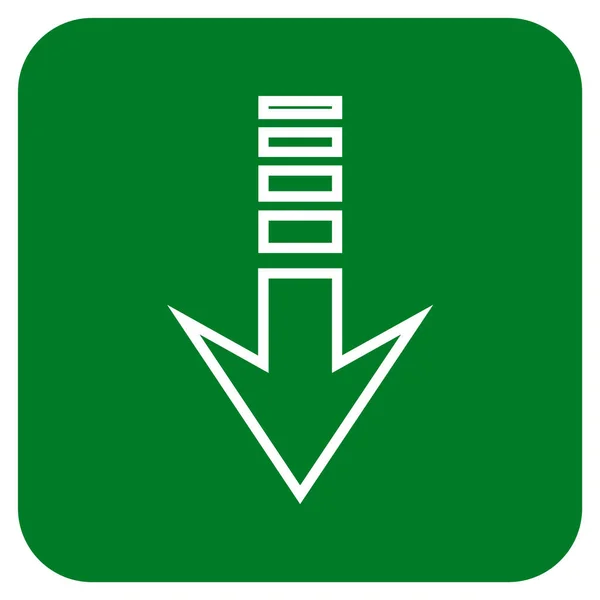 Envoyer vers le bas plat carré vectoriel icône — Image vectorielle