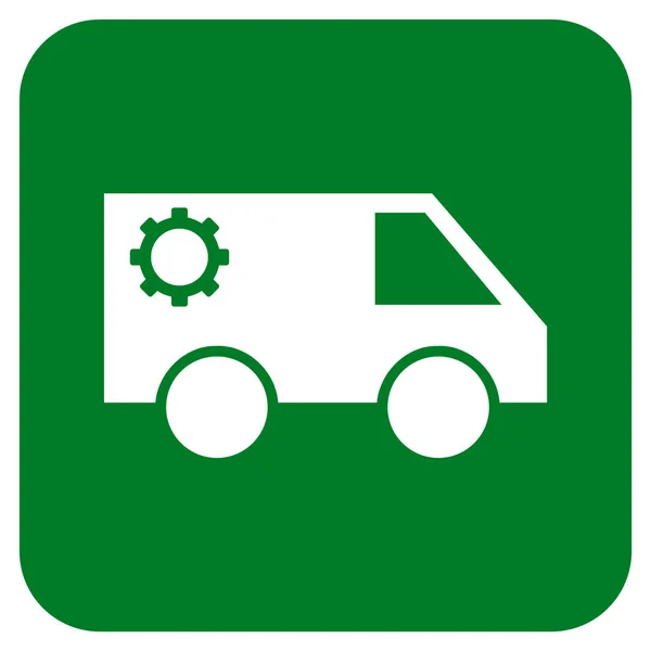 Dienstwagen flache quadratische Vektorsymbole — Stockvektor