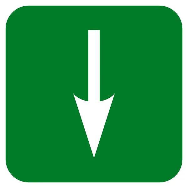Flecha aguda hacia abajo plana cuadrada Vector icono — Vector de stock