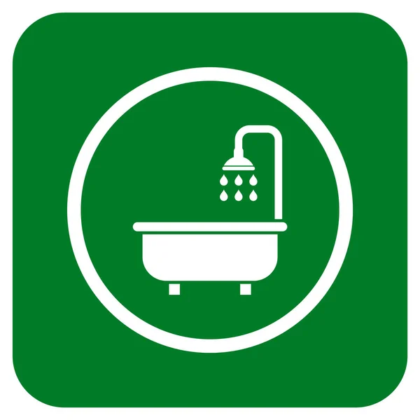 Shower Bath Flat Squared Vector Icon — Stock Vector