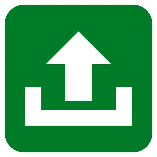 Platte vierkante Vector pictogram uploaden — Stockvector