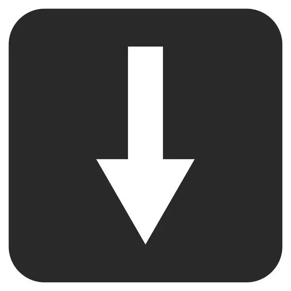 Pijl-omlaag platte winkelhaak Vector Icon — Stockvector