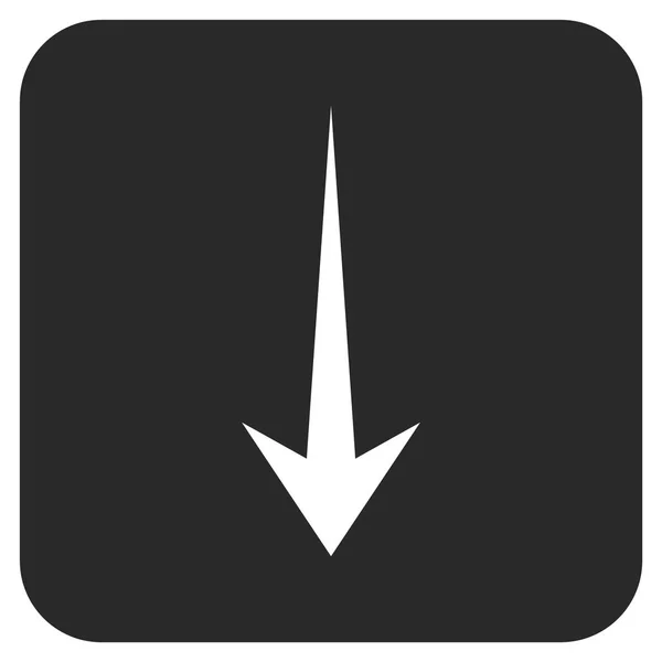 Strzałka w dół z płaskim kwadrat wektor ikona — Wektor stockowy