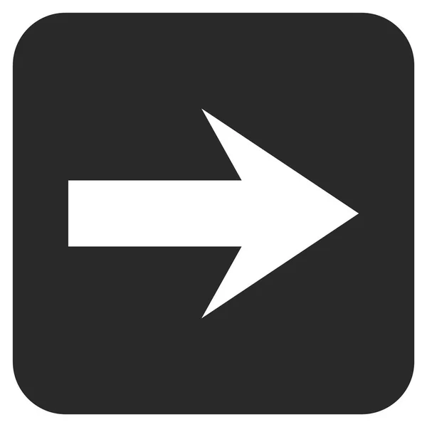 Freccia destra piatto quadrato icona vettoriale — Vettoriale Stock