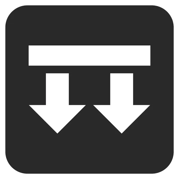 Traga para baixo plana vetor quadrado ícone — Vetor de Stock