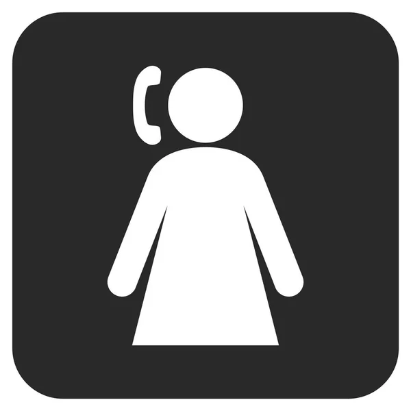 Wywołanie kobieta płaskiego kwadratu wektor ikona — Wektor stockowy
