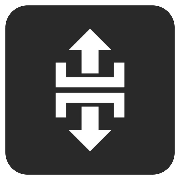 Podzielić kierunek pionowy płaski kwadrat wektor ikona — Wektor stockowy