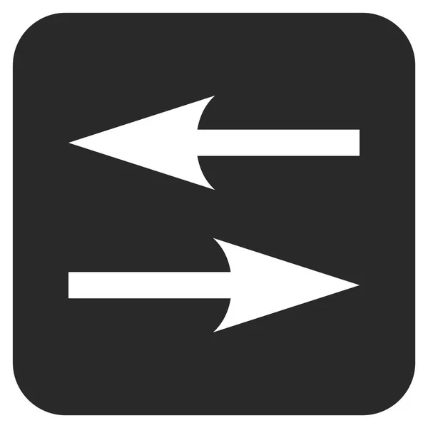 Horizontale uitwisseling pijlen vlakke gekwadrateerde Vector Icon — Stockvector