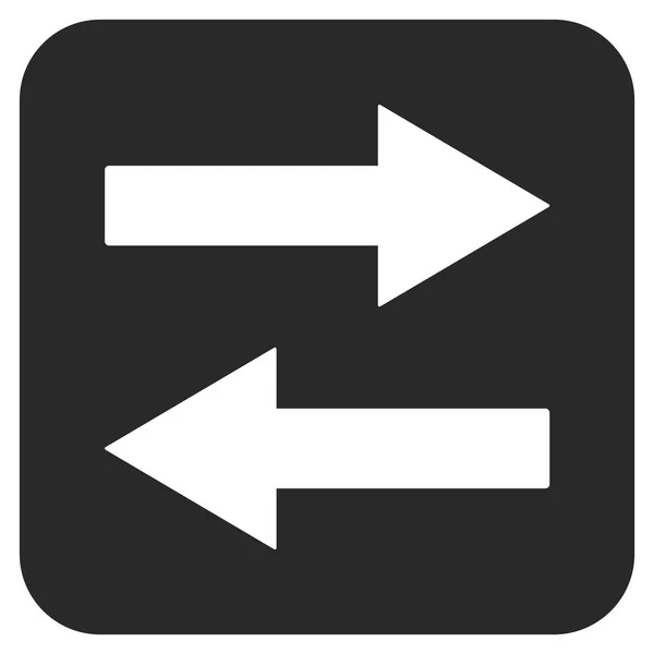 Horizontale Flip pijlen vlakke gekwadrateerde Vector Icon — Stockvector