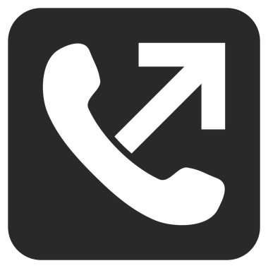 Giden arama düz kare vektör simgesi