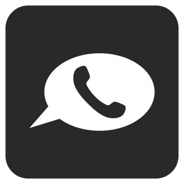Telefon iletisi düz kare vektör simgesi