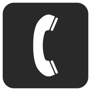 Telefon alıcı düz kare vektör simgesi
