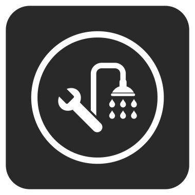 Sıhhi tesisat düz kare vektör simgesi