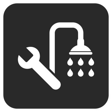 Sıhhi tesisat düz kare vektör simgesi