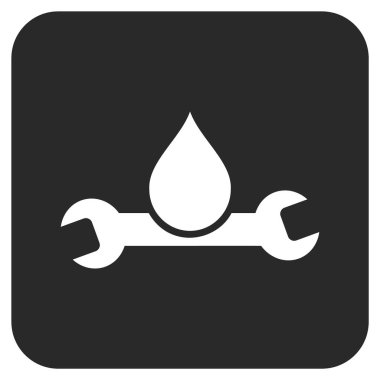 Sıhhi tesisat düz kare vektör simgesi